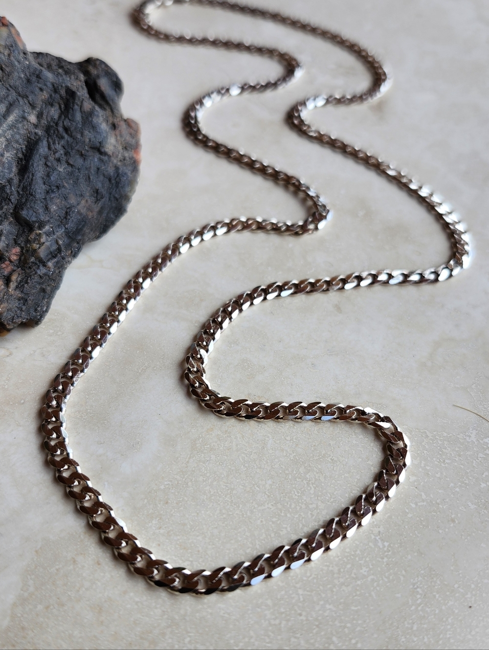 Sterling Silver CURB Link Chain Made In Italy